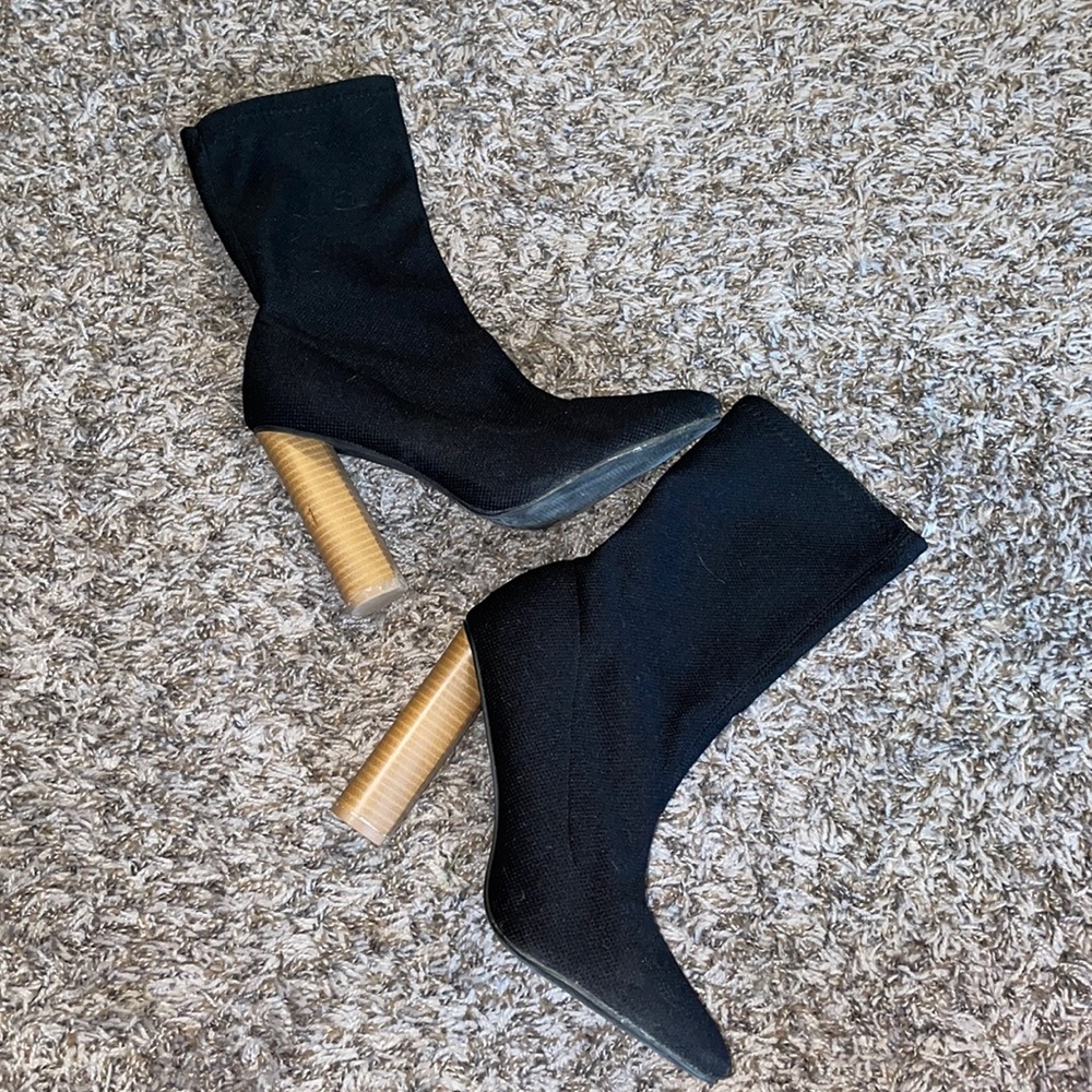 Black sock booties